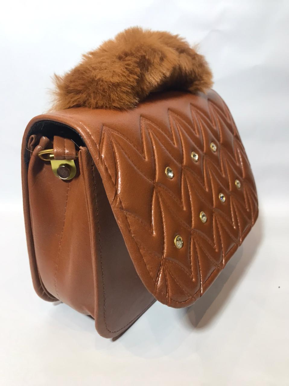 Faux Fur Handle Bag