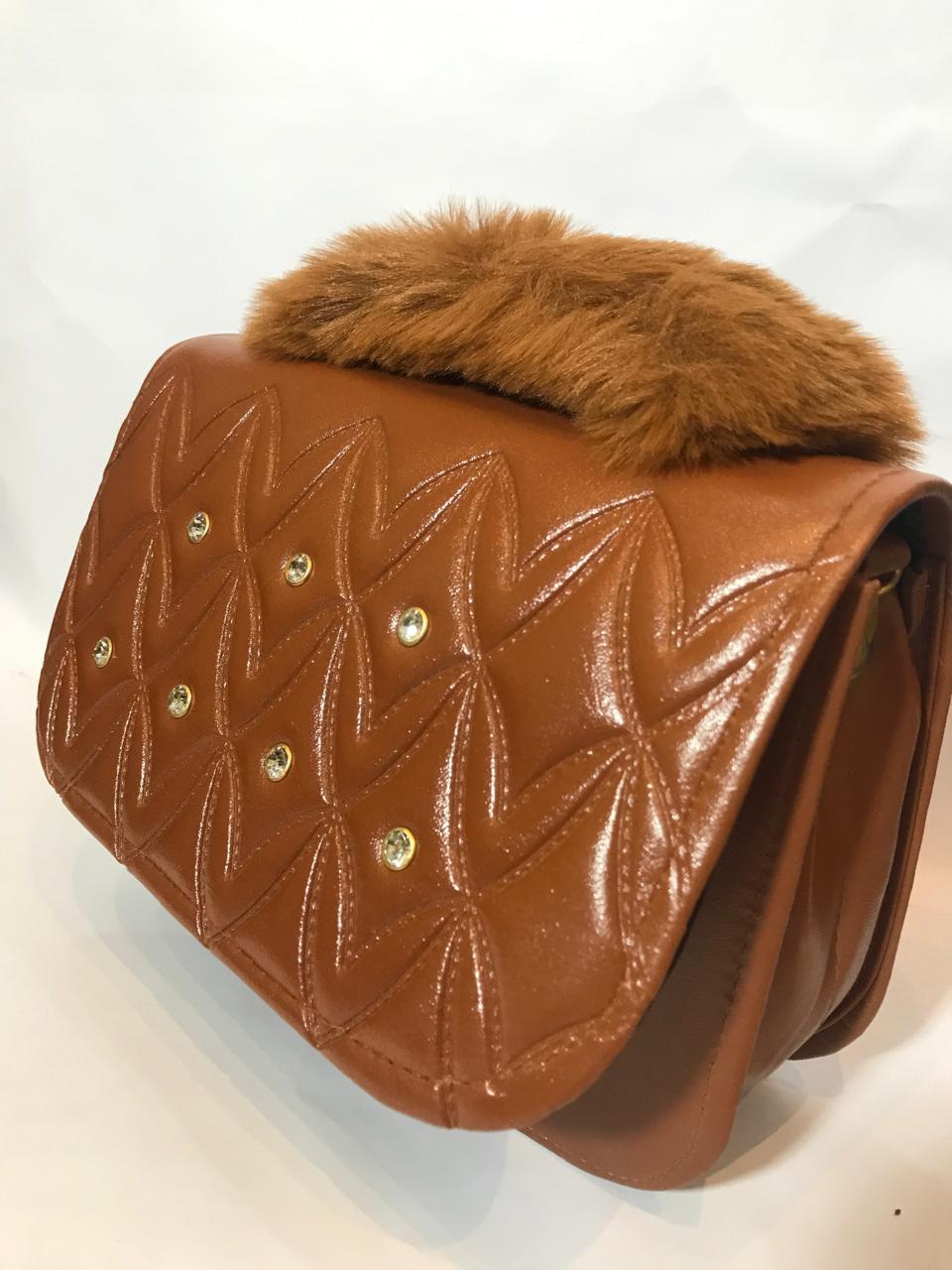 Faux Fur Handle Bag